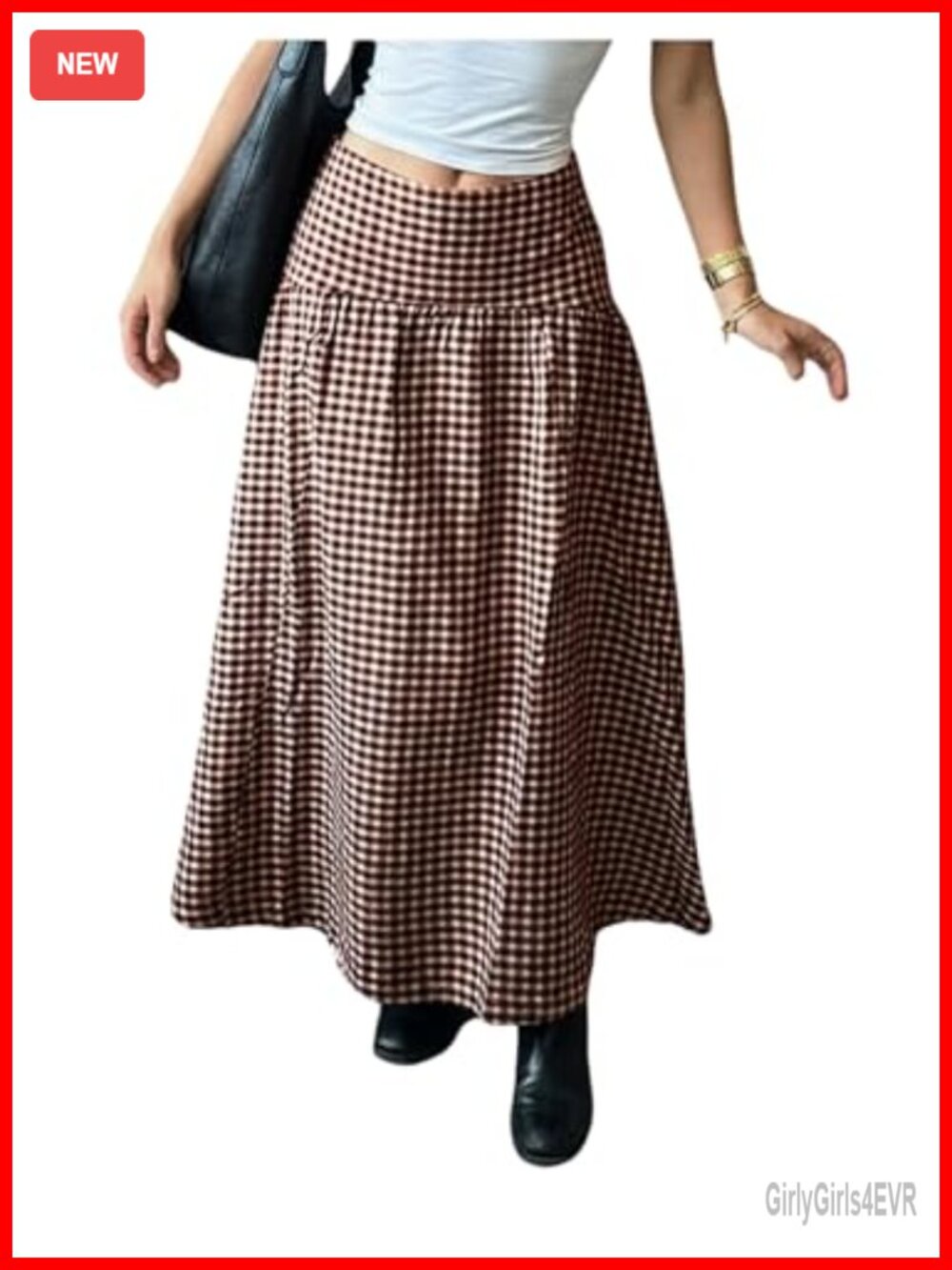 Gingham Drop Waist Maxi Skirt Y2k Western Cowgirl